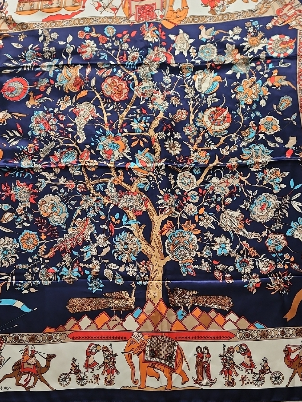 Indian Fantasies Tree Of Life Silk Scarf.